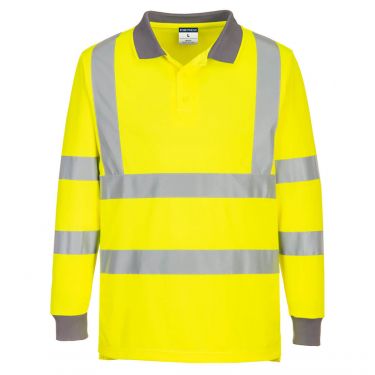 Click Here To Enlarge This Photo Of Eco Hi-Vis L/S Polo (6 pack) Yellow