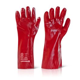 PVC GAUNTLET RED 16"