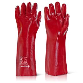 PVC GAUNTLET RED 18"