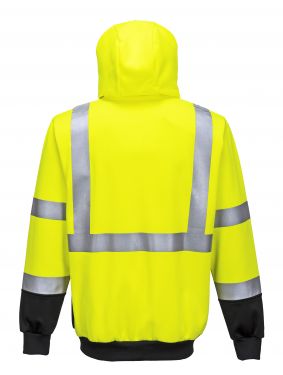 Click Here To Enlarge This Photo Of Hi-Vis Two Tone Zipped Hoodie (B315)