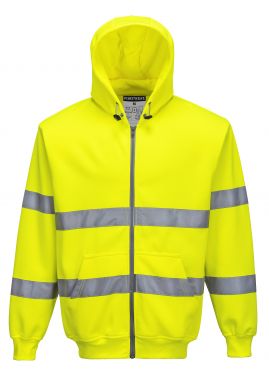 Click Here To Enlarge This Photo Of Hi-Viz Zip Front Hoodie (B305)