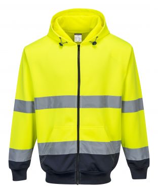 Click Here To Enlarge This Photo Of Two Tone Zip Front Hoodie (B317)
