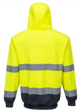 Click Here To Enlarge This Photo Of Two Tone Zip Front Hoodie (B317)