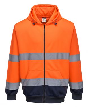 Click Here To Enlarge This Photo Of Two Tone Zip Front Hoodie (B317)