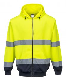 Two Tone Zip Front Hoodie (B317)