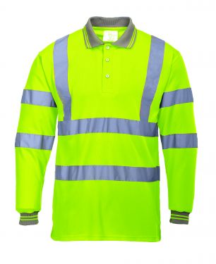Click Here To Enlarge This Photo Of Hi-Vis Long Sleeved Polo (S277)