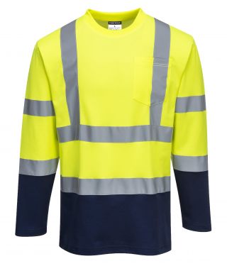 Click Here To Enlarge This Photo Of Two-Tone Long Sleeved Cotton Comfort Polo (S280)
