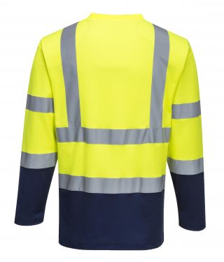 Click Here To Enlarge This Photo Of Two-Tone Long Sleeved Cotton Comfort Polo (S280)