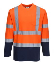 Two-Tone Long Sleeved Cotton Comfort Polo (S280)