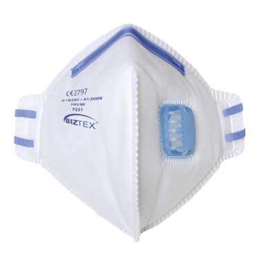 Click Here To Enlarge This Photo Of Face Mask - FFP2 Valved Fold Flat Respirator (P251)