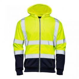 Supertouch Hi Vis 2 Tone Hooded Zipped Sweatshirt