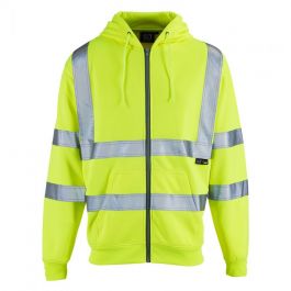 Supertouch Hi Vis Zipped Hooded Sweatshirt