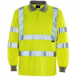 Supertouch Hi Vis Long Sleeve Bird Eye Polo Shirt