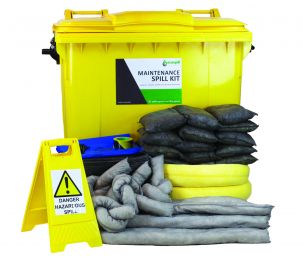 1000L MAINTENANCE SPILL RESPONSE KIT 4 WHEEL PE BIN (M1231000)