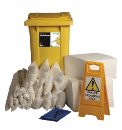 360L OIL ONLY SPILL RESPONSE KIT 2 WHEEL PE BIN (H1220360)