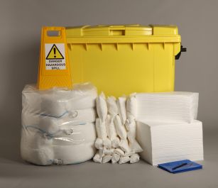 600L OIL ONLY SPILL RESPONSE KIT 4 WHEEL PE BIN (H1230600)
